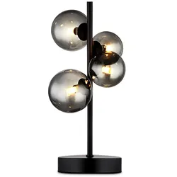 LED Schreib Nacht Tisch Lampe Metall Leuchte Schwarz Glas Kugeln Beleuchtung