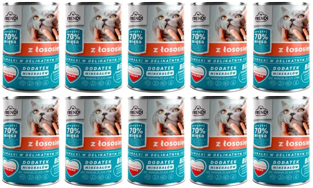 Frendi-Stücke in delikater Sauce mit Lachs  10 x 400g für Katzen