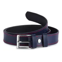 Ladeheid Kindergürtel Leder 2,5 cm Navyblau/Rot 65