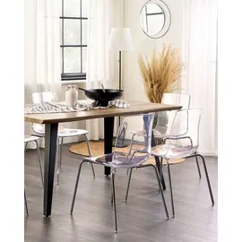 Beliani Esszimmerstuhl Kunststoff Transparent 2er Set