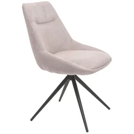 Mendler 2er-Set Esszimmerstuhl HWC-M65, Küchenstuhl Lehnstuhl Stuhl, drehbar Auto-Position Metall Stoff/Textil ~ creme-beige