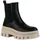 VAN HILL Damen Plateau Boots Freizeit Stiefeletten Blockabsatz Schuhe Profilsohle Stiefel Plateauschuhe Booties 208664 Schwarz Beige 40 - 40 EU