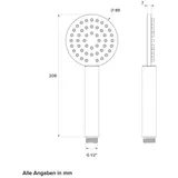 CHRIS BERGEN Handbrause aus Edelstahl, chrom/schwarz matt, mit Antikalk-Noppen - silberfarben | schwarz