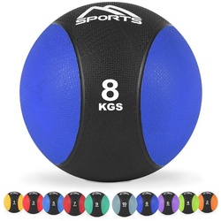MSports® Medizinball Medizinball 1 – 10 kg – inkl. Übungsposter blau
