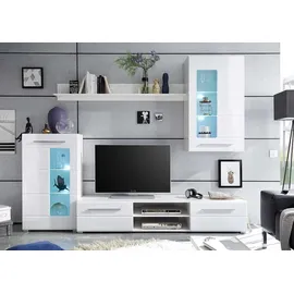 Avanti Trendstore Wohnwand Enrique Weiß Hochglanz B/H/T: ca. 240x190x42 cm - weiß
