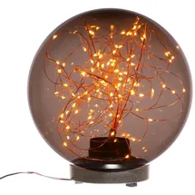 MARELIDA LED Kugel mit Drahtlichterkette 25cm stehend grau 100 LED