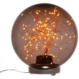 MARELIDA LED Kugel mit Drahtlichterkette 25cm stehend grau 100 LED