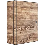 Banjado XXL Medizinschrank Abschliessbar 35x46x15cm Arzneischrank Anthrazit Aus Metall Mit Motiv Maserung