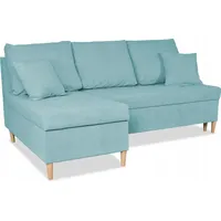 Family Meble Ecksofa Wigo Schlafsofa Freistehendes Ausklappbares Loungesofa Bequemes Ecksofa zum Entspannen Für Wohnzimmer Schlafzimmer Türkis - Türkis