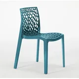 Grand Soleil Gruvyer Stapelbar Polypropylen Küche Bar Stühle - Blau 3