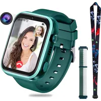 Okyuk 4G Smartwatch Kinder GPS-Tracker, SOS, Zwei-Wege-Anruf, wasserdicht, Wi-Fi, Touchscreen, T45 Green für 4-12 Jahre