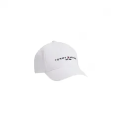 Tommy Hilfiger für Herren. AM0AM07352 TH Etablierte Bio-Baumwollmütze weiß (OSFA), Lässig, Bio-Baumwolle, Nachhaltig