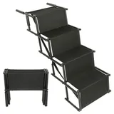 Hundetreppe klappbar Auto Hunde Treppen Haustiertreppe Hunderampe Schwarz - Schwarz