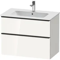 Duravit „D-Neo“ Waschtischunterbau wandhängend mit Möbelgriff Diamantschwarz × Weiß
