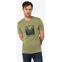 SUPER.NATURAL T-Shirt für Herren, Merino TIED BY HEART Herz Motiv, atmungsaktiv grün XL
