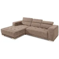 SOMETA Ecksofa Cocoon Samt Stoff Antelope