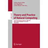 Springer Theory and Practice of Natural Computing / Springer International Publishing / Taschenbuch