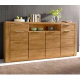 Home Affaire Sideboard HOME AFFAIRE "Zara", braun (eiche teilmassiv), B:200cm H:95cm T:40cm, Holz teilmassiv, Sideboards, Sideboard, Breite 200 cm