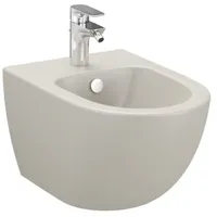 Vitra Sento Wand-Bidet 4338B020-1046 36,5x54cm, mit Überlauf, 1 Hahnloch mittig, taupe matt