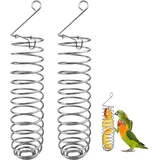 Papageien-vogelfutterkorb, Edelstahl, Papageien-hängeobstspender, Hirse-gemüsehalter, Vogelkäfig-fütterungszubehör Für Sittiche, Sittiche, Aras (2 Stück)