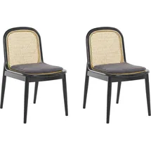 LeGer Home by Lena Gercke Esszimmerstuhl "Lina, 2er-Set, Massivholz", schwarz (schwarz, schwarz), H:83cm T:54,7cm, Polyester, LEGER HOME BY LENA GERCKE, Stühle, Esszimmerstuhl, Polsterstuhl mit Rahmen und Beinen aus massivem Eschenholz
