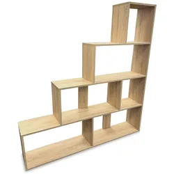 Treppenregal Scala Natur Bücherregal Holz Standregal Raumteiler