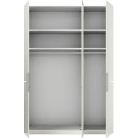 Musterring Drehtürenschrank MUSTERRING "Imola W", weiß, B:148,4cm H:216cm T:58cm, Floatglas, Holzwerkstoff, Schränke, Drehtürenschrank, Einlegeböden und Kleiderstangen,mit Glastüren und Aufleistung in Chrom