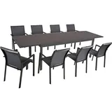 Garden Pleasure Tischgruppe NEREA Set 03, 9tlg. Alu