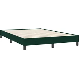 vidaXL Boxspringbett 140 x 220 cm Dunkelgrün