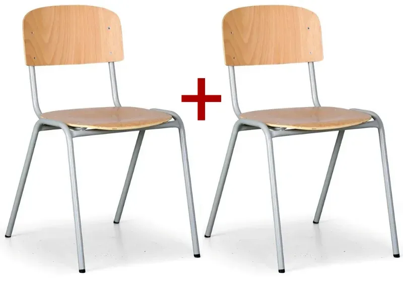 Holzstuhl LISA mit lackiertem Gestell, 1+1 GRATIS