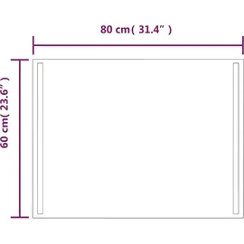vidaXL LED-Badspiegel 60x80 cm