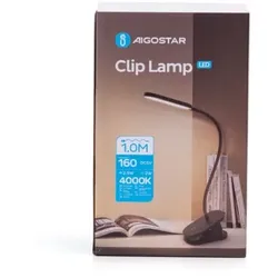 Aigostar LED-Klemmlampe wiederaufladbar 3 Einstellungen 4000K Naturweiß Schwarz 2.5W 160lm