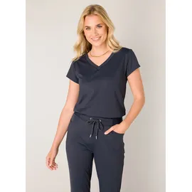 Base Level T-Shirt Tilly mit V-Ausschnitt blau 4XL (48)