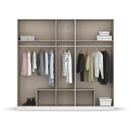 Rauch Kleiderschrank RAUCH "Schrank Garderobe Wäscheschrank GAMMA in 3 Breiten", grau (graumetallic), B:226cm H:210cm T:54cm, Holzwerkstoff, Schränke, Kleiderschrank, viel Stauraum mit 6 Schubladen, mit Spiegel TOPSELLER MADE IN GERMANY, Topseller