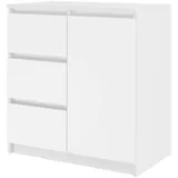 CDF Schubladenkommode 80 x 75 x 40 cm Weiß