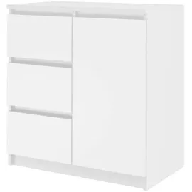 CDF Schubladenkommode 80 x 75 x 40 cm Weiß