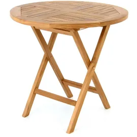 VCM Klapptisch Balkontisch Gartentisch klappbar hochwertig Teak Holz Ø 80cm