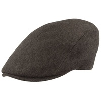 Breiter Schiebermütze Schiebermütze 100% Kaschmir Flatcap grau 58