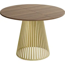 WFL GROUP Esstisch Rund 100 x 76 x 100 cm braun