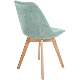 CLP Esszimmerstuhl Linares Cord türkis 4er Set