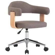 vidaXL Drehbarer Bürostuhl Bugholz Taupe