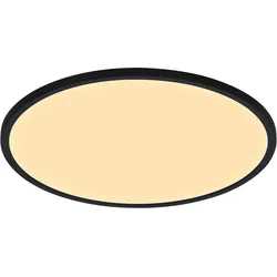 NORDLUX LED Deckenleuchte "Oja Smart", E (A-G), schwarz, Ø 60,00cm H: 3,20cm, Lampen, Ultraflache Deckenpaneelleuchte, dimmbar mit Nordlux Smart