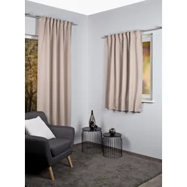 HOMEbasics Schmidt Fertiggardine Blacky 140 x 175 cm Polyester Beige