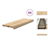 vidaXL Treppenstufen 4 Stk. Unbehandelt 70x25x2 cm Massivholz Eiche