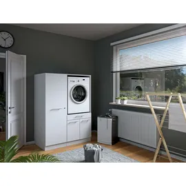 laundreezy Mehrzweckschrank-Set 118 x 162 x 68 cm Weiß