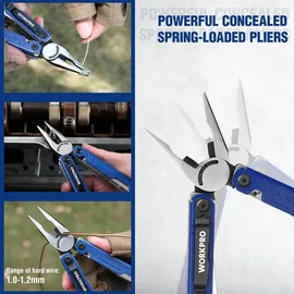 luxuskollektion Multifunktionszange 18-in-1 Edelstahl Camping Reparatur Blau
