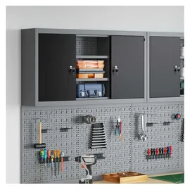 vidaXL Werkzeugschrank Metall 100x20x55 cm Schwarz/Grau