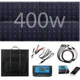 Solarpanel Tragbare Faltbar 400W, Flexible Solar Panel mit Abnehmbarem Power Hub, Wasserdicht IP65 für Outdoor Camping Portable Power Station Wohnmobil Garten Balkon