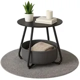 Coemo Couchtisch KOSI Schwarz aus Metall mit Aufbewahrungskorb