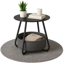 Coemo Couchtisch KOSI Schwarz aus Metall mit Aufbewahrungskorb
